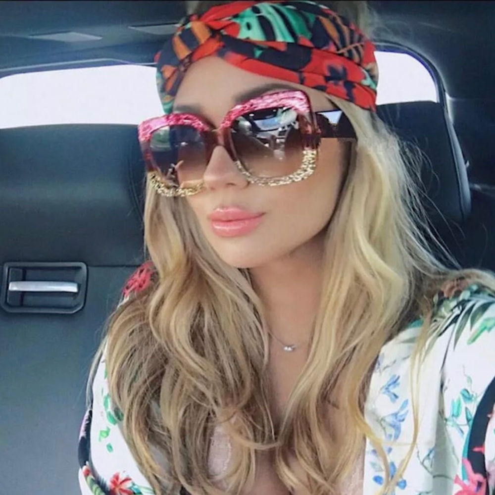 FASHION LUXURY BIG SQUARE RETRO SUNGLASSES UV400